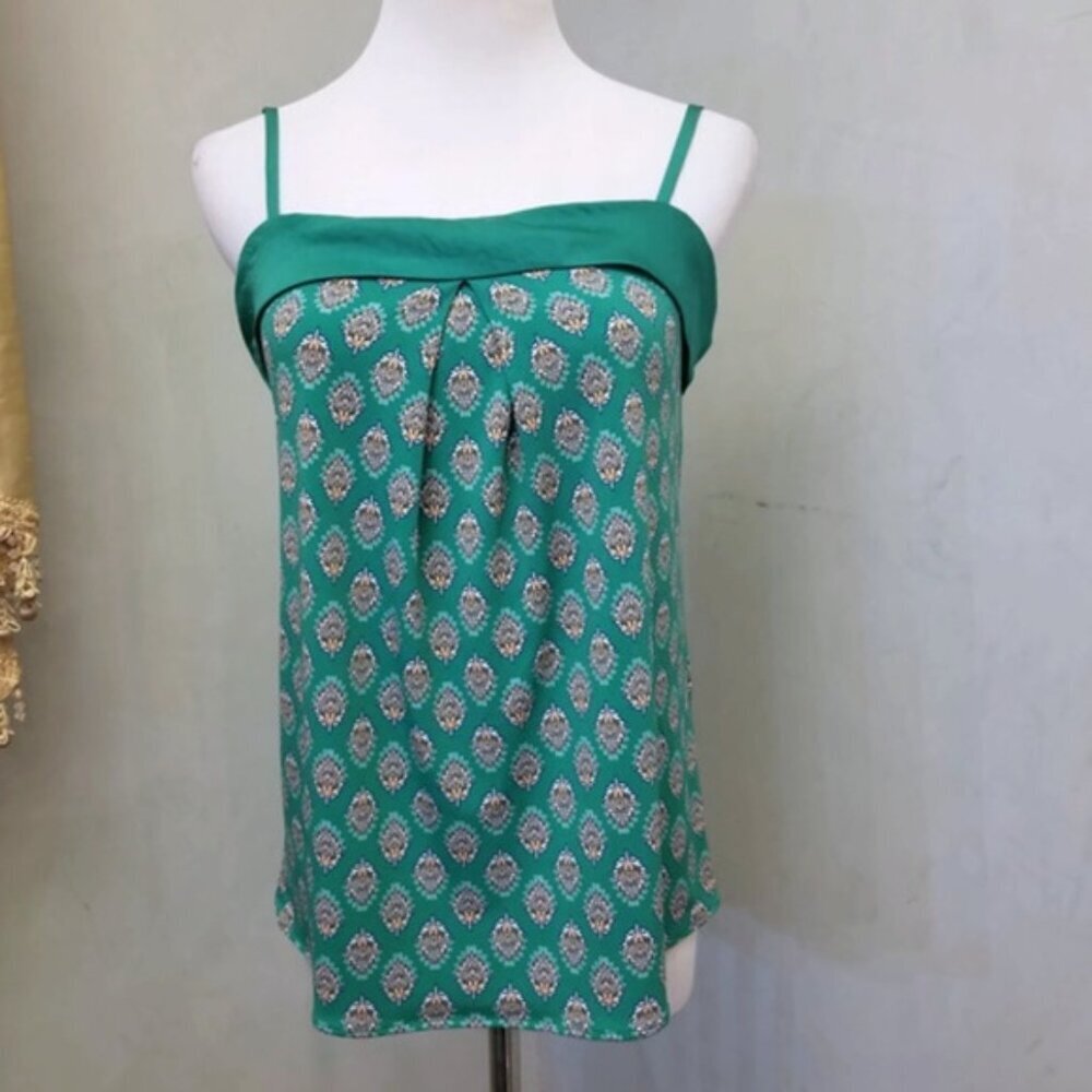 Bananar Republic green floral tank top womens size XS (W15)